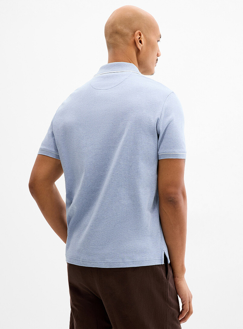 Michael Kors: Le polo jersey bordures ray&eacute;es Bleu moyen - Ardoise pour homme
