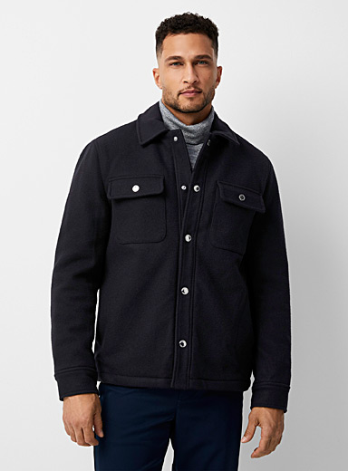 Sherpa-lined felt jacket | Michael Kors | Shop Men's Jackets & Vests ...