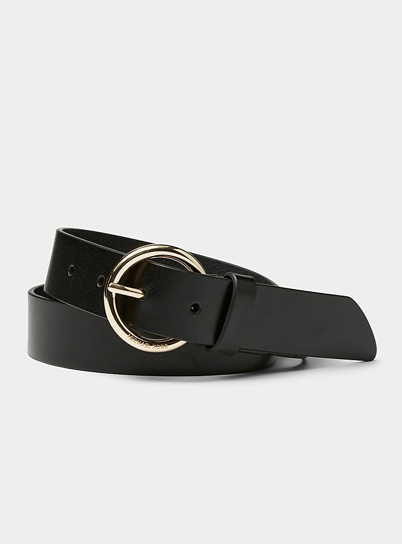 Michael      Michael Kors Black Round-buckle branded belt for women