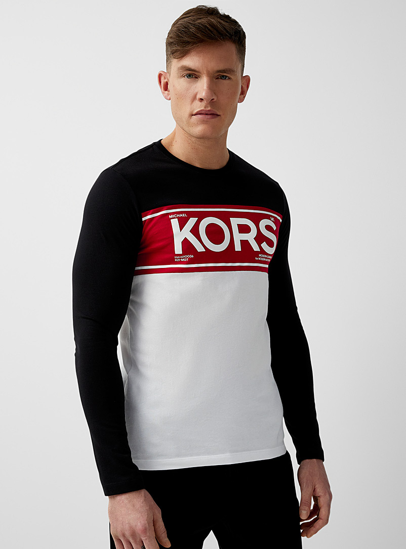 Michael Kors: Le t-shirt tricolore logo Noir pour homme