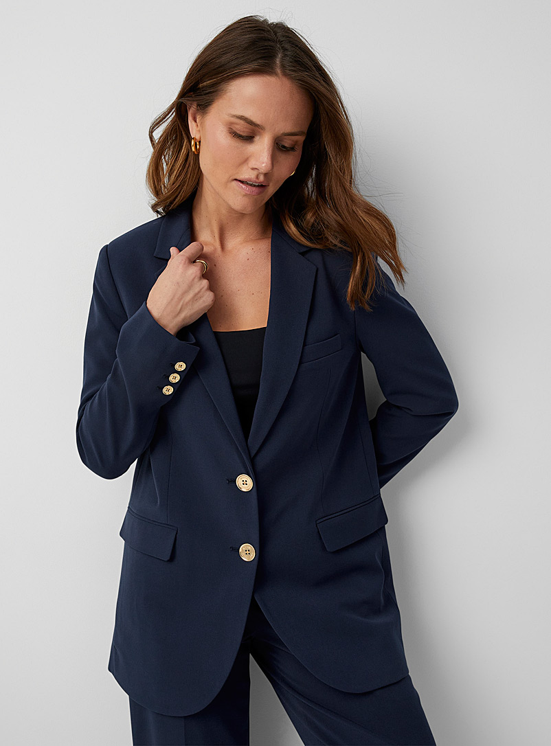 Michael      Michael Kors Navy/Midnight Blue Golden buttons navy jacket for women