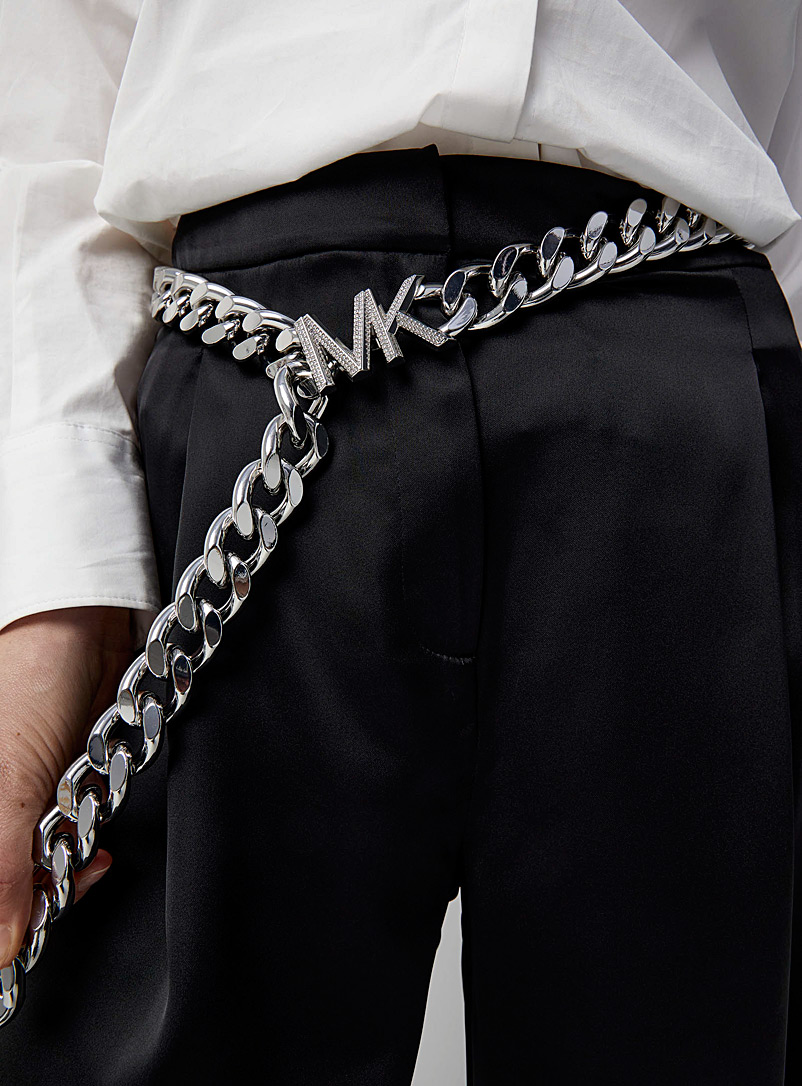 Michael      Michael Kors: La ceinture larges maillons boucle signature Argent pour femme