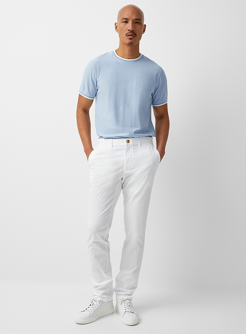 Michael Kors White Cotton-lyocell stretch chinos Slim fit for men