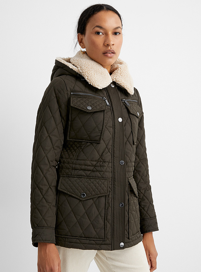 Sherpa-collar diamond quilted parka | Michael Michael Kors | Women's Jackets  and Vests Fall/Winter 2019 | Simons