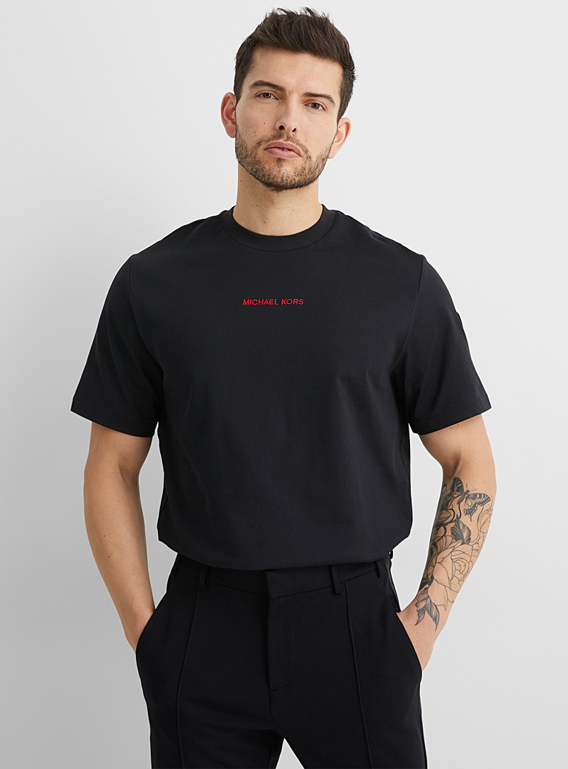 Michael Kors: Le t-shirt logo vif Noir pour homme