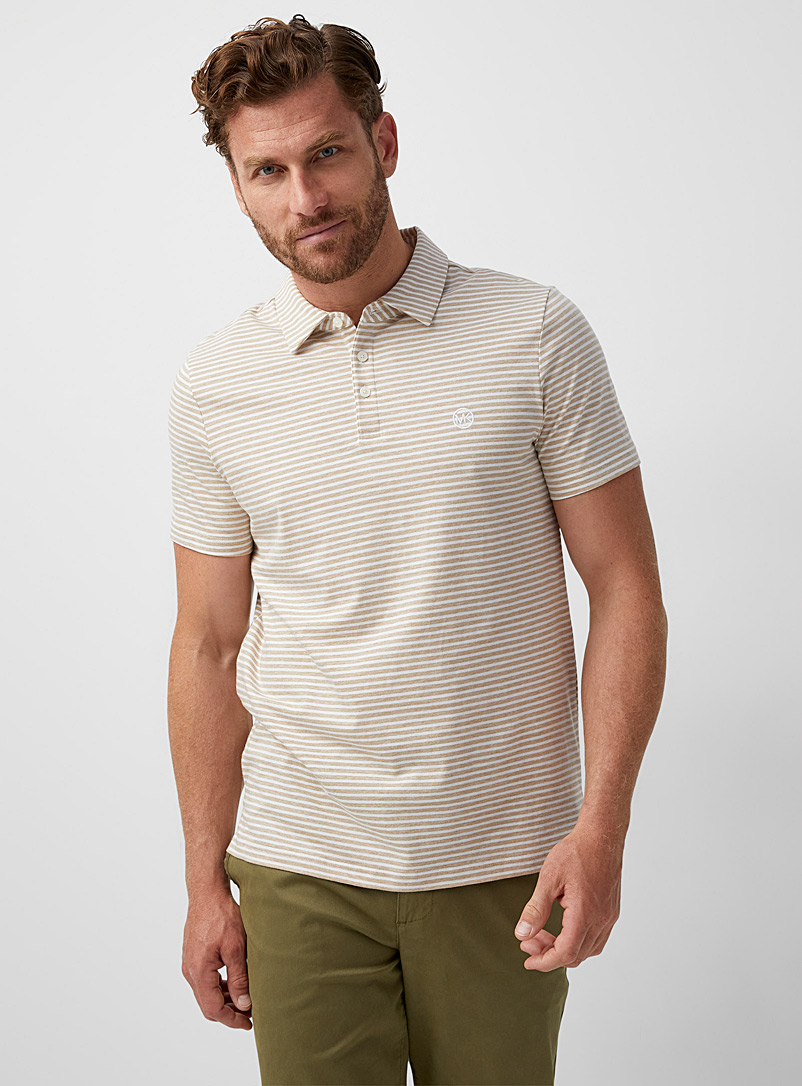 Michael Kors Fawn Natural stripe jersey polo for men