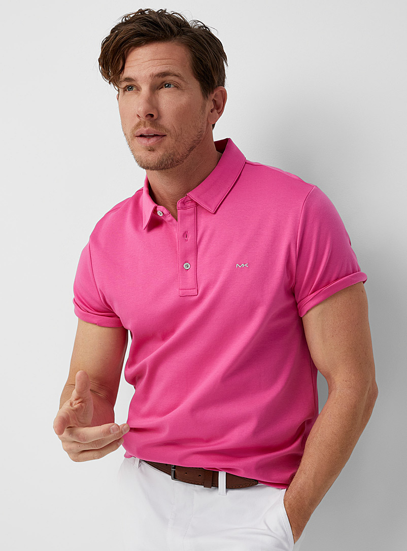 Michael Kors Red Embroidered signature monochrome polo for men