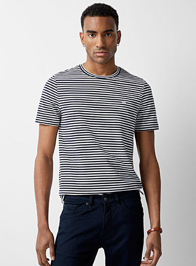 Michael Kors Dark Blue Nautical stripe piqué T-shirt for men