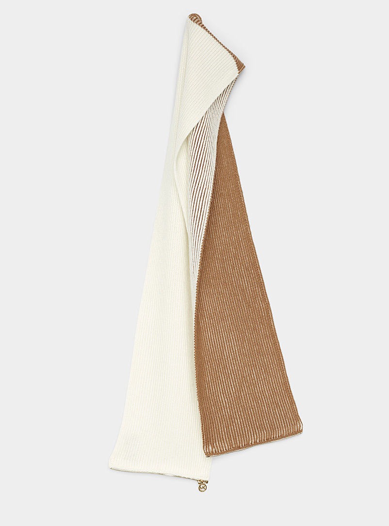 Michael      Michael Kors Ivory White Two-tone convertible scarf for women