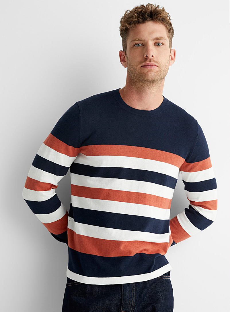 Accent stripe sweater | Michael Kors | Shop Men's Crew Neck Sweaters Online  | Simons