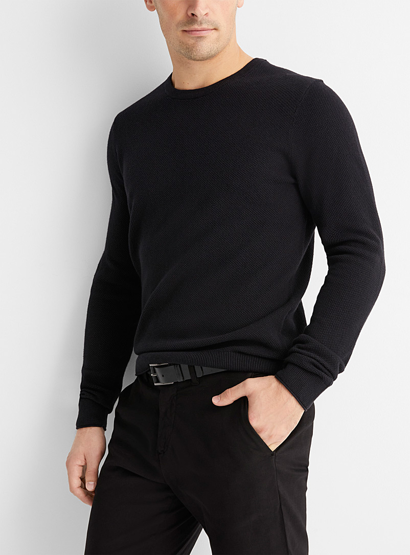 Micro-embossed sweater | Michael Kors | Shop Men's Crew Neck Sweaters  Online | Simons