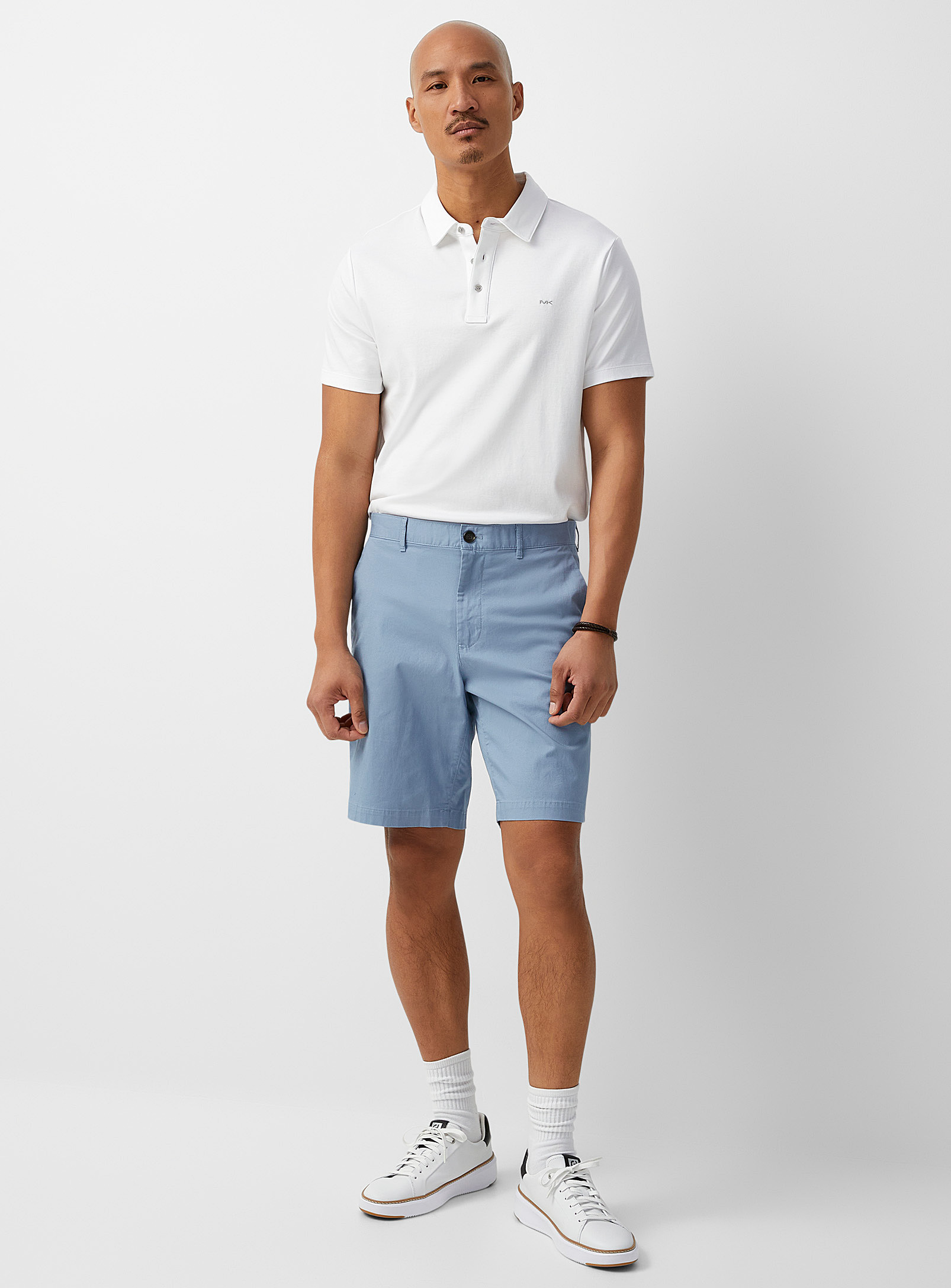 Michael Kors Stretch Chino Short In Baby Blue