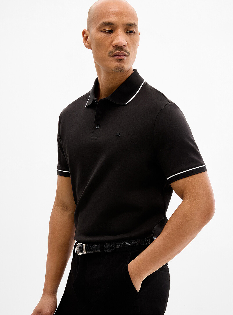 Striped-trim jersey polo product image 2
