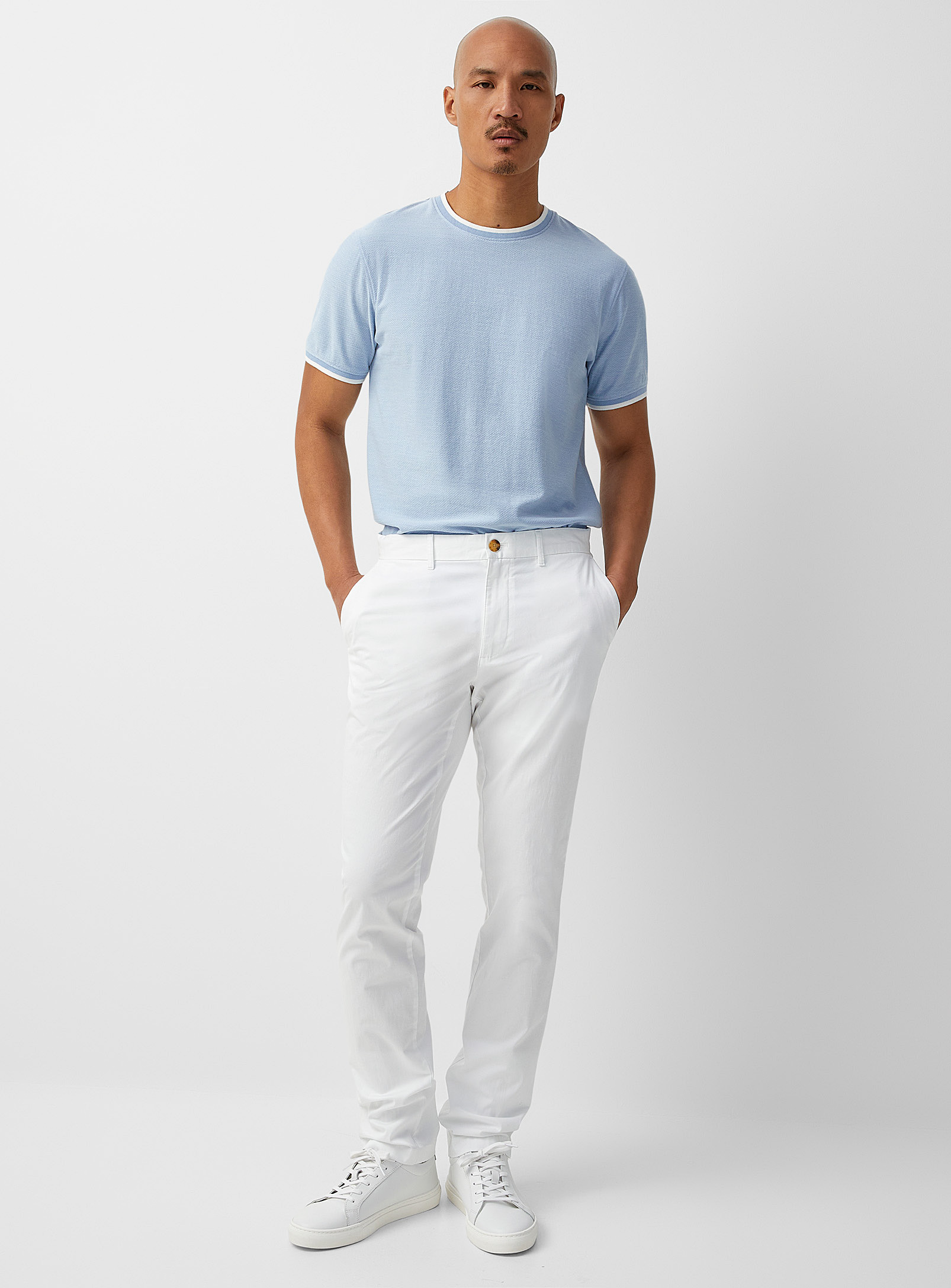 Michael Kors Cotton-lyocell Stretch Chinos Slim Fit In White