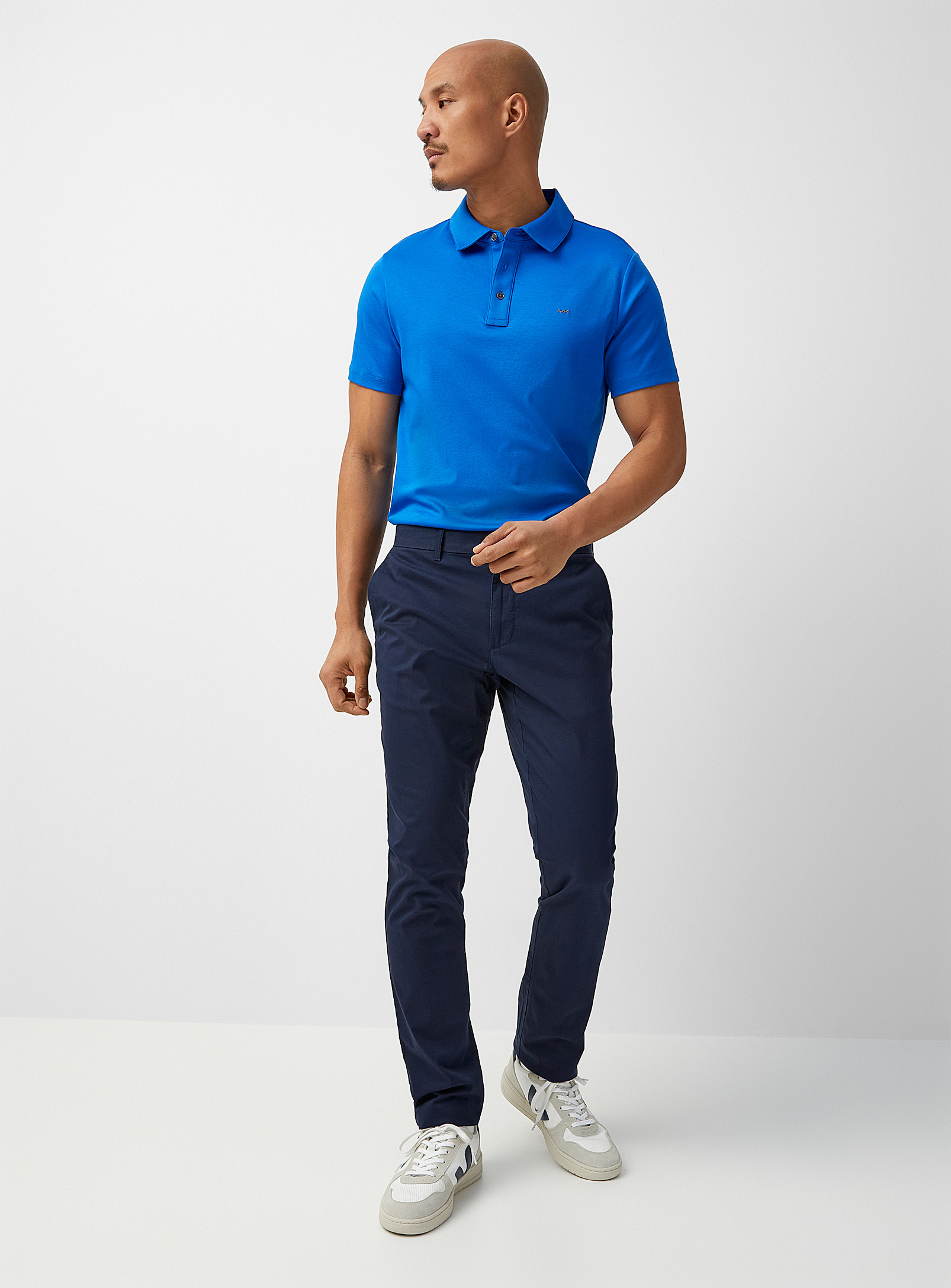Michael Kors Cotton-lyocell Stretch Chinos Slim Fit In Marine Blue