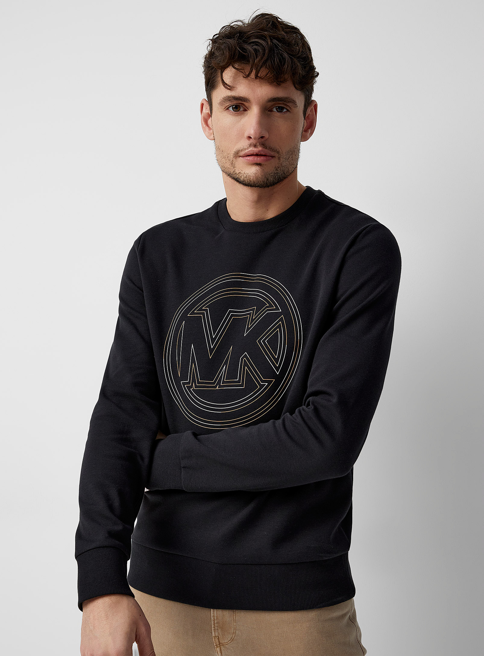 Michael Kors Monogram Logo Sweatshirt In Black