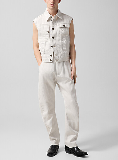 Vivienne Westwood: Le pantalon ballon boucle arri&egrave;re serg&eacute; avoine Ivoire - Beige cr&egrave;me pour homme