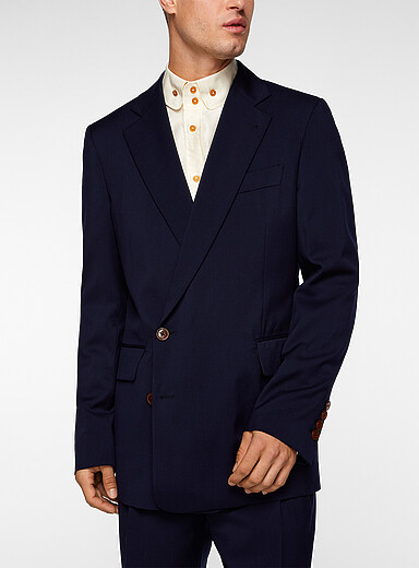 Rafael side-button 100% virgin wool blazer