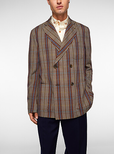 Cruise checkered double-breasted blazer