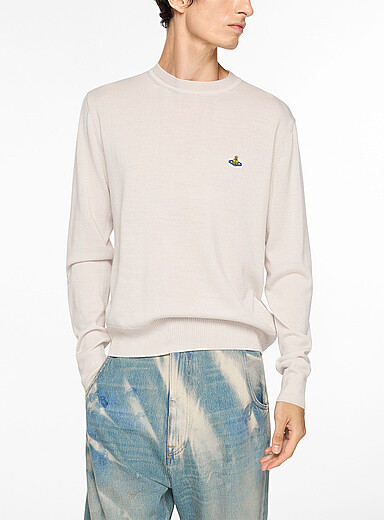Vivienne Westwood Off White Alex embroidered orb sweater for men