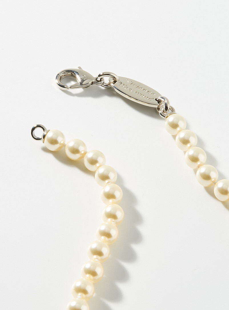 Vivienne Westwood White Stuart iridescent bead necklace for men