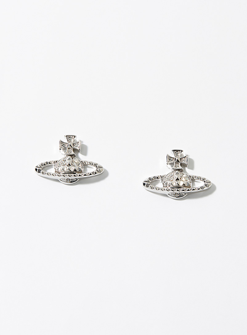 Vivienne Westwood Silver Mayfair bas relief earrings for men