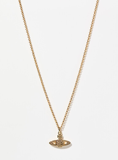 Man. Mini bas relief gold necklace