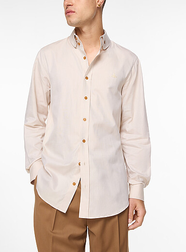 Vivienne Westwood Ecru/Linen Two Button Krall oxford shirt for men