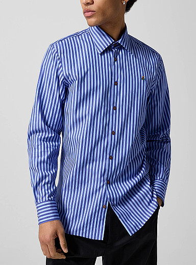 Vivienne Westwood Patterned Blue Ghost nautical stripes shirt for men