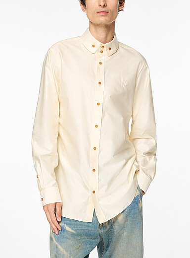 Vivienne Westwood Off White Two Button Krall creme shirt for men