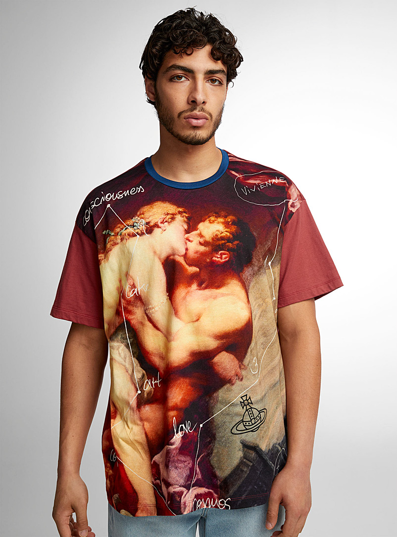 Vivienne Westwood: Le t-shirt ample Hercule et Omphale Brun à motifs pour homme