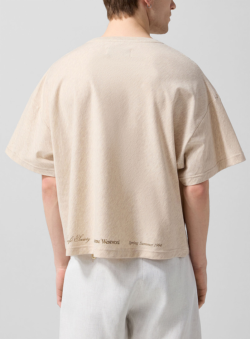 Vivienne Westwood Ivory/Cream Beige Giant bouquet print boxy T-shirt for men