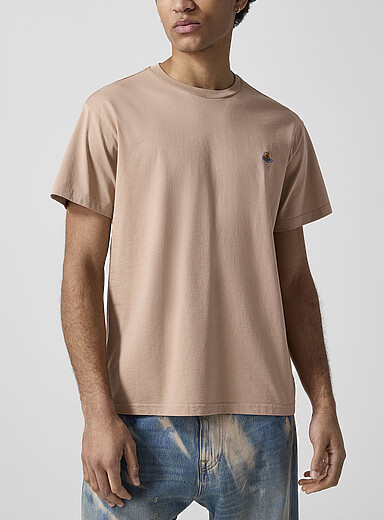 Vivienne Westwood Brown Embroidered orb T-shirt for men