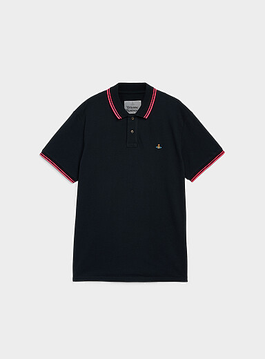 Vivienne Westwood Navy/Midnight Blue Embroidered orb piqu&eacute; polo shirt for men