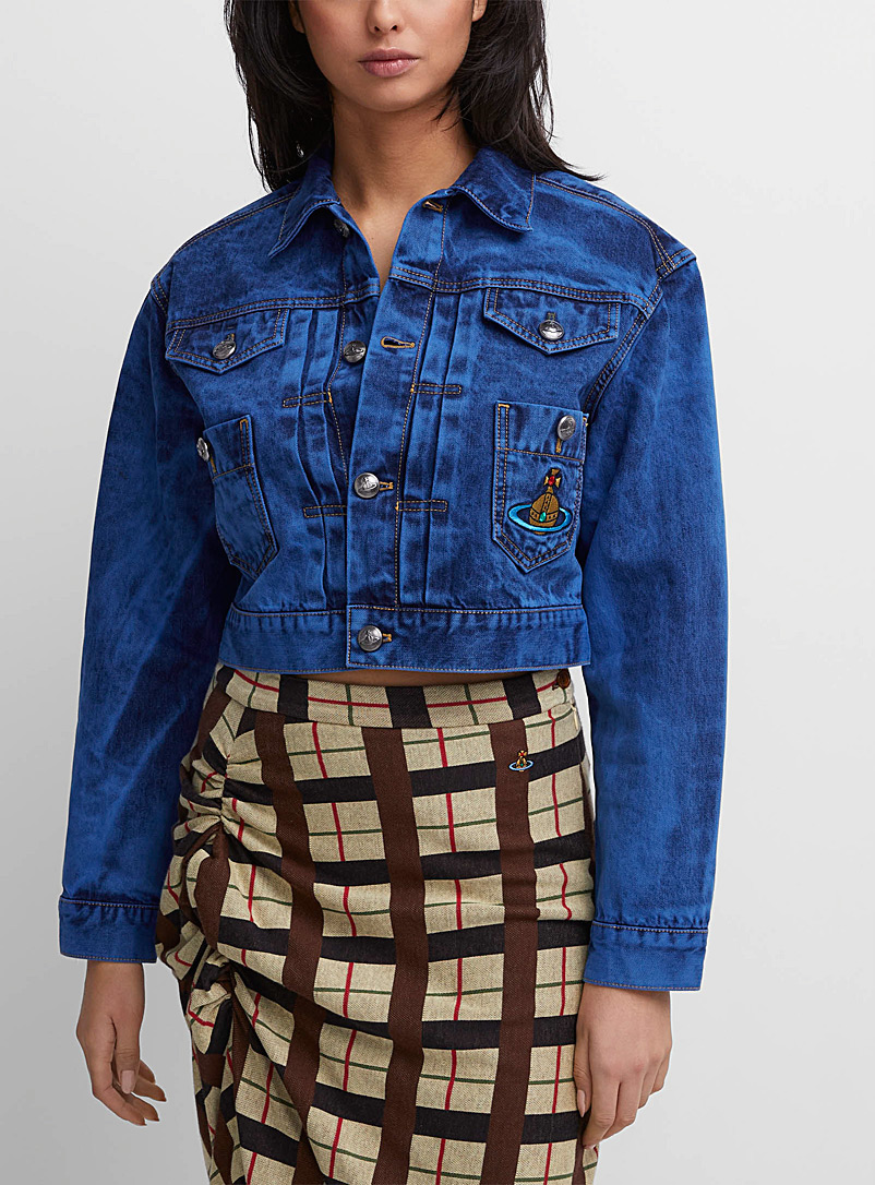 Vivienne Westwood Blue Marlene cropped jean jacket for women