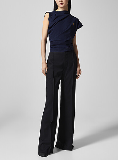 Le pantalon &eacute;vas&eacute; pure laine vierge