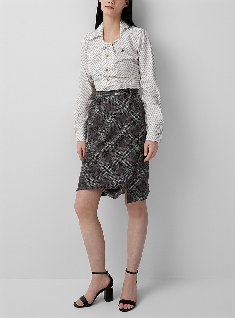 Vivienne Westwood Patterned Grey Drunken pencil skirt for women