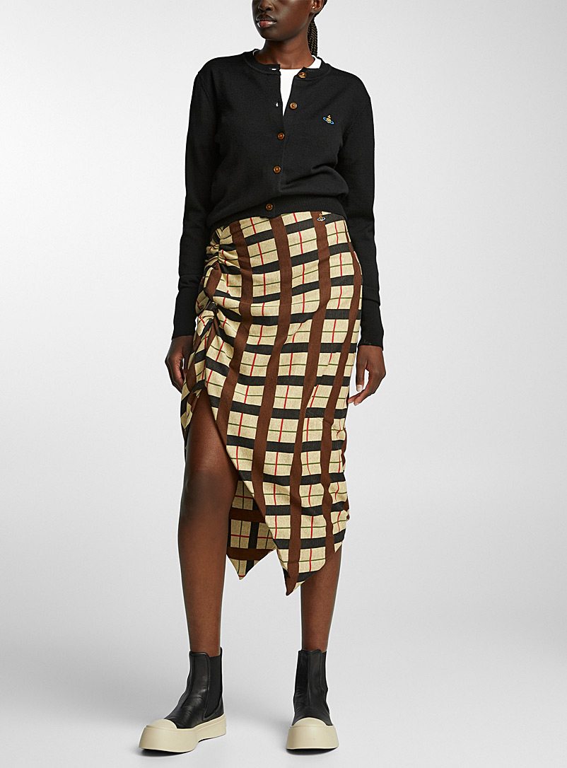 Vivienne Westwood Patterned Ecru Panther pencil skirt for women