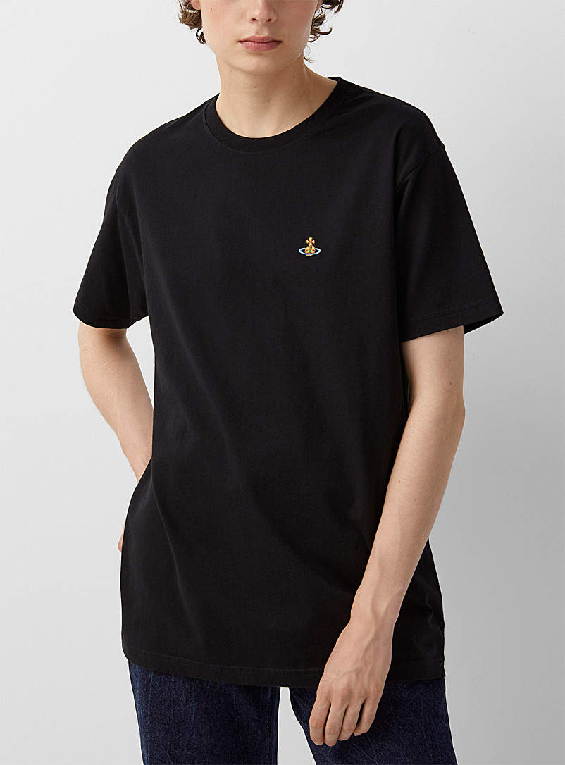 Vivienne Westwood Black Embroidered logo T-shirt for women