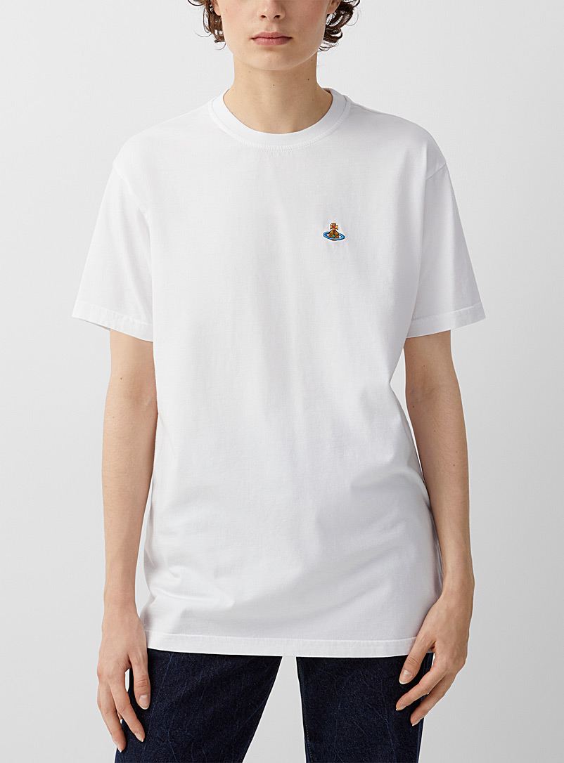 Vivienne Westwood: Le t-shirt logo brodé Blanc pour femme