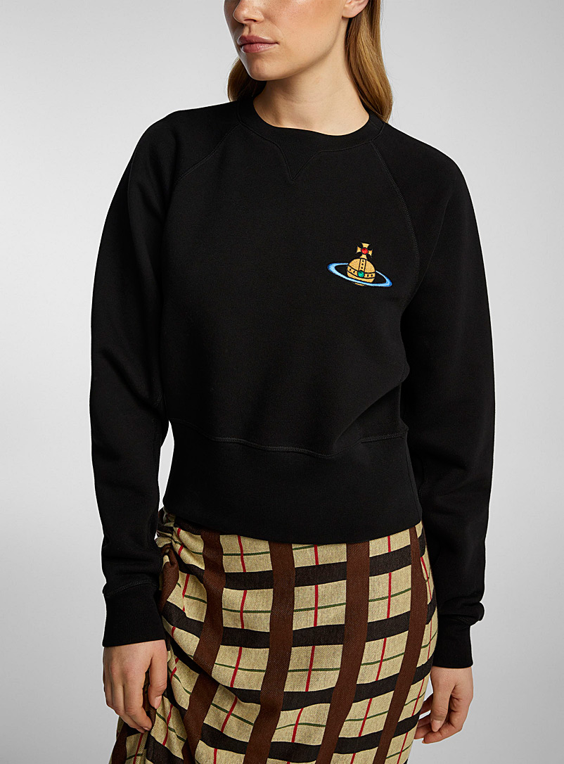 Vivienne Westwood Black Orb crest athletic sweatshirt for women