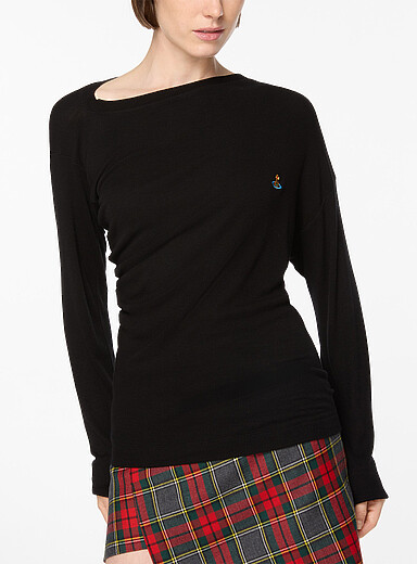 Vivienne Westwood Black Hebo ribbed T-shirt for women