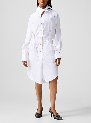 Vivienne Westwood White Drunken midi shirtdress for women
