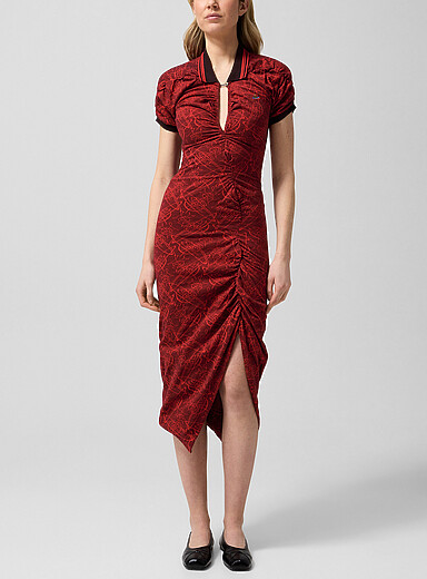 Vivienne Westwood Red Pulling ruched polo dress for women