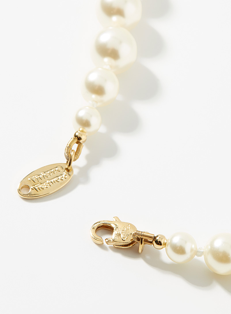 Vivienne Westwood: Le tour de cou orbe cristaux et perles Blanc pour femme