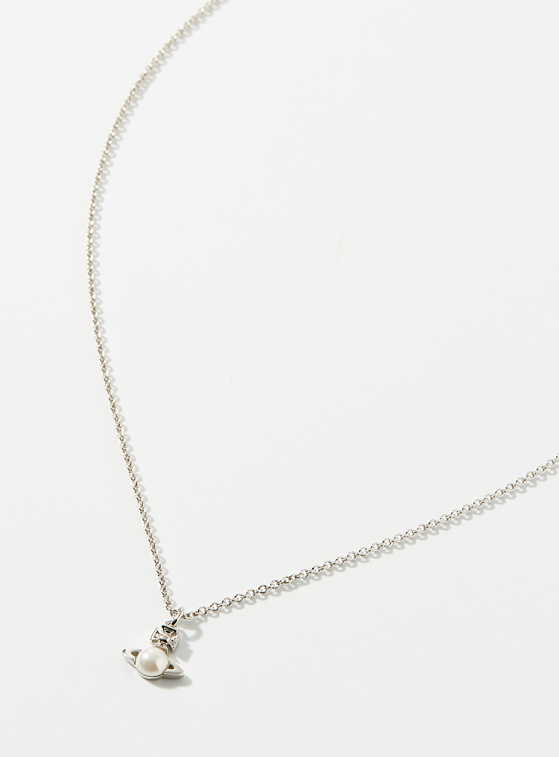 Vivienne Westwood: Le collier pendentif Balbina Blanc pour femme