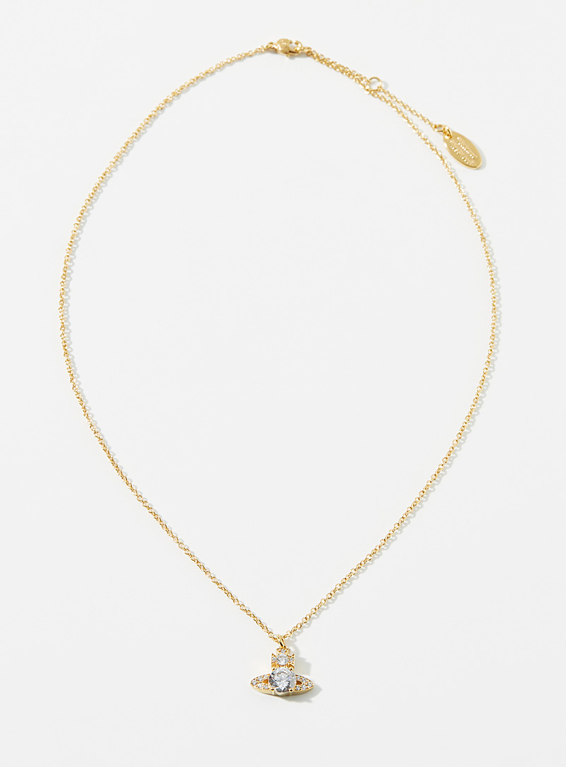Vivienne Westwood: Le collier pendentif Ismene Jaune or pour femme