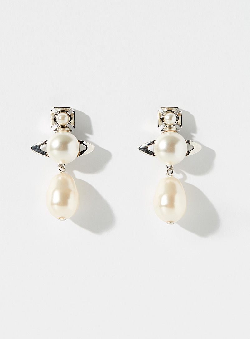Vivienne Westwood White Inass stud earrings for women