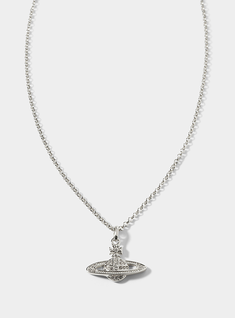 Vivienne Westwood Silver Mini bas relief pendant necklace for women