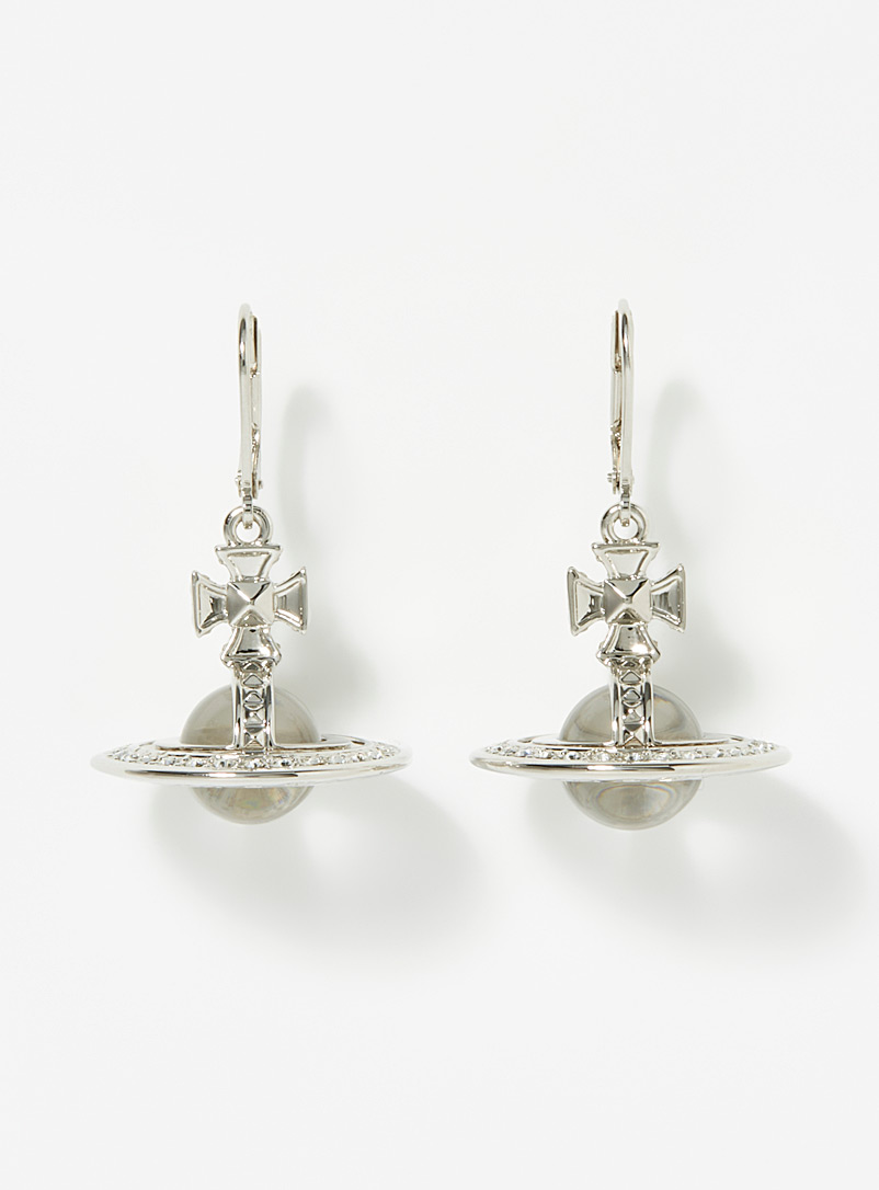 Vivienne Westwood: Les boucles d'oreilles Pina Orb Argent pour femme